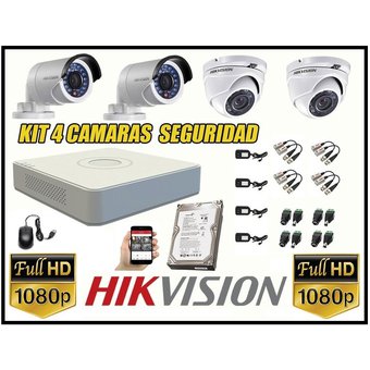 Kits de 4 Camaras de Seguridad Full Hd 1080p 3492