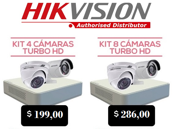 Kits de 4 Camaras de Seguridad Hikvision 3572